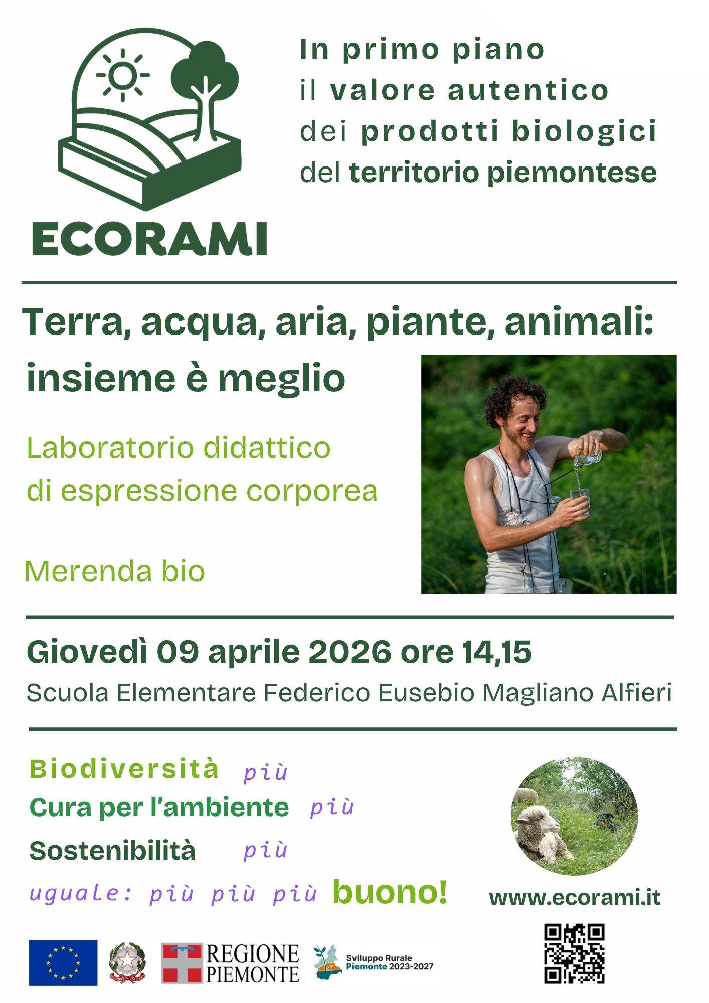 Terra, acqua, aria, piante, animali: insieme è meglio- laboratorio didattico di espressione corporea
