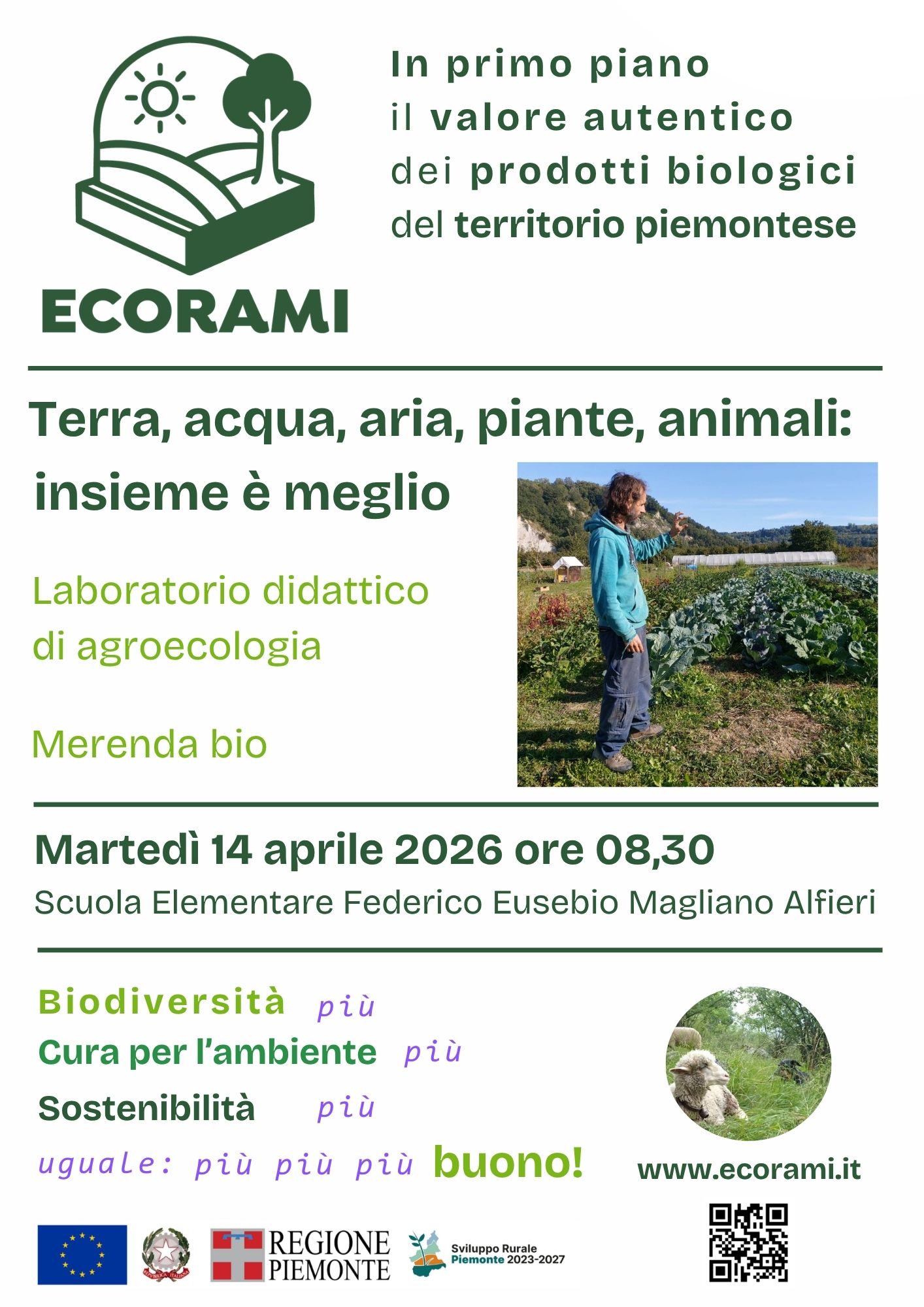 Terra, acqua, aria, piante, animali: insieme è meglio- laboratorio didattico di agroecologia